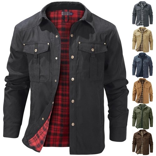 Herren flanellfutter jacke - herren,