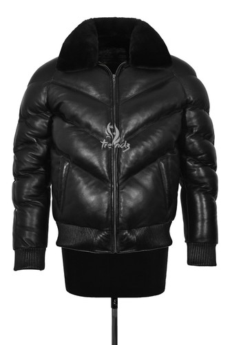 Herren ace puffer lederjacke - herren,